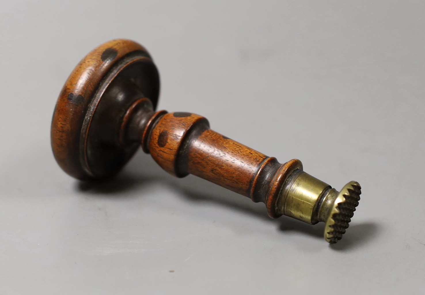 Four 19th century decorative handled seals and a larger wooden handles seal-9cms long